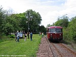 VT 55 am wiederhergestellten Bahnsteig in Schwarzenbach, 16.05.2005